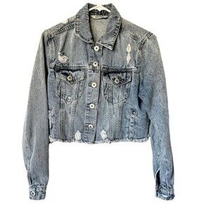 Women’s Highway Premium Denim Jeans Jacket Classic Croped size M.